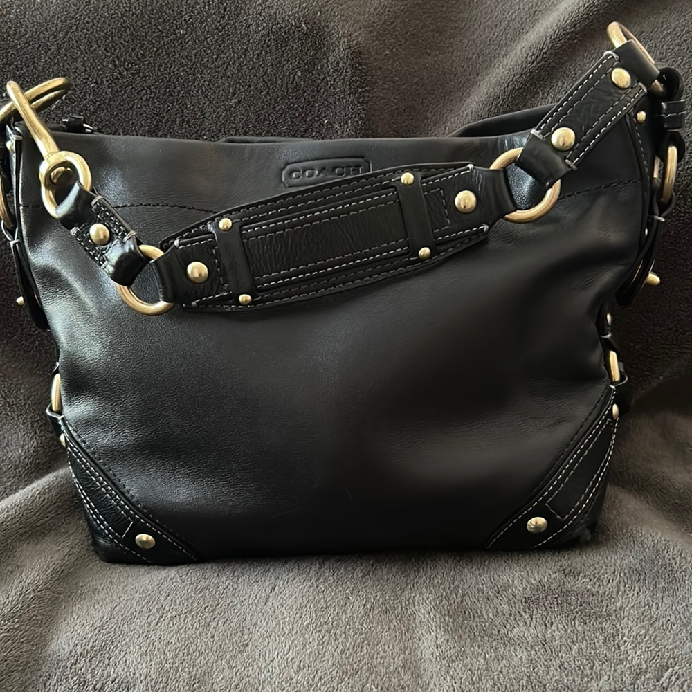 Authentic black Coach hobo bag
